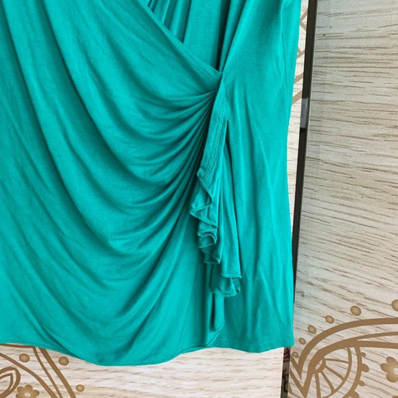 tahari turquoise wrap top Y2K - Picture 2 of 8